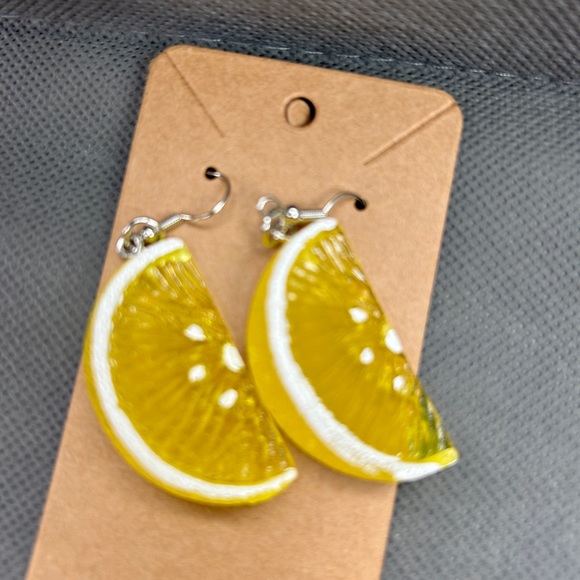 Summer earrings. Lemon earrings - Picture 3 of 5